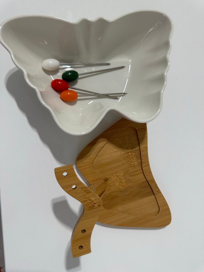 Beyaz Kelebek Şekilli meyve tabagi - Görsel 4