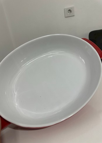 Kırmızı Emaye Fırın Kabı - Görsel 2