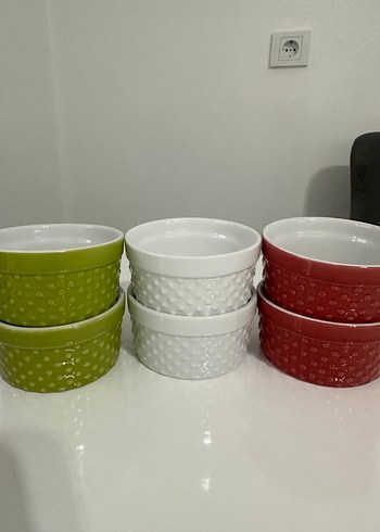 Renkli Seramik 6'lı sufle Kabı Seti - Görsel 3