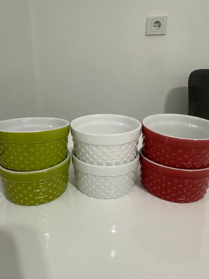 Renkli Seramik 6'lı sufle Kabı Seti - Görsel 3