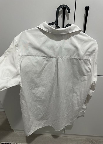 Beyaz Keten Gömlek, Uzun Kollu, Bol Kesim - Görsel 4