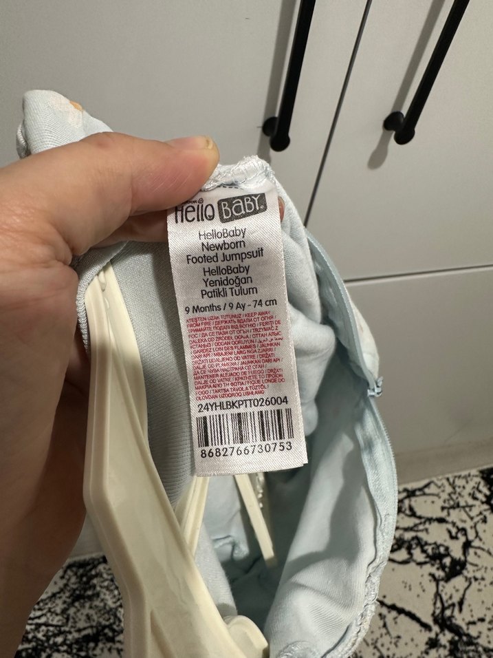 Fermuarlı Bebek Kız Tulum - Pastel Mavi - Görsel 3