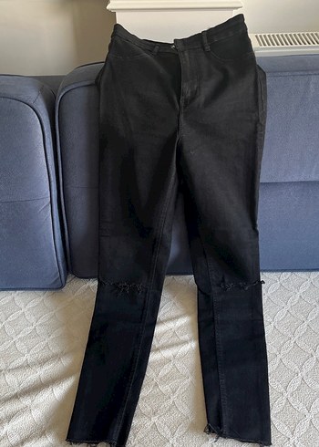 Kadın Siyah Dar Kesim Midi Boy Kot Pantolon