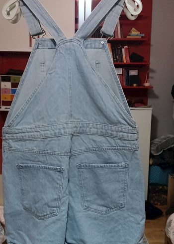 Kadın Kot Şort Tulum, Rahat Kesim, Askılı - Görsel 4