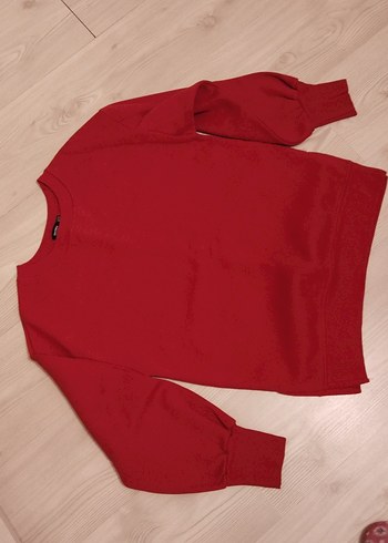 26 Beden kırmızı Renk Kadın Kırmızı Bisiklet Yaka Sweatshirt