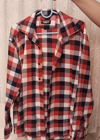 Kırmızı Ekose Desenli Uzun Kollu Erkek Gömlek - Görsel 3