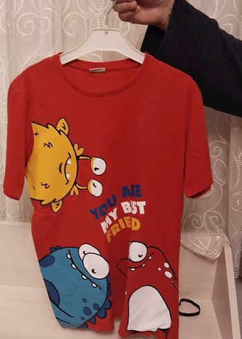 Erkek Çocuk Kısa Kollu Baskılı Kırmızı Tişört - Görsel 3