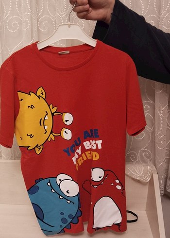 Erkek Çocuk Kısa Kollu Baskılı Kırmızı Tişört - Görsel 2