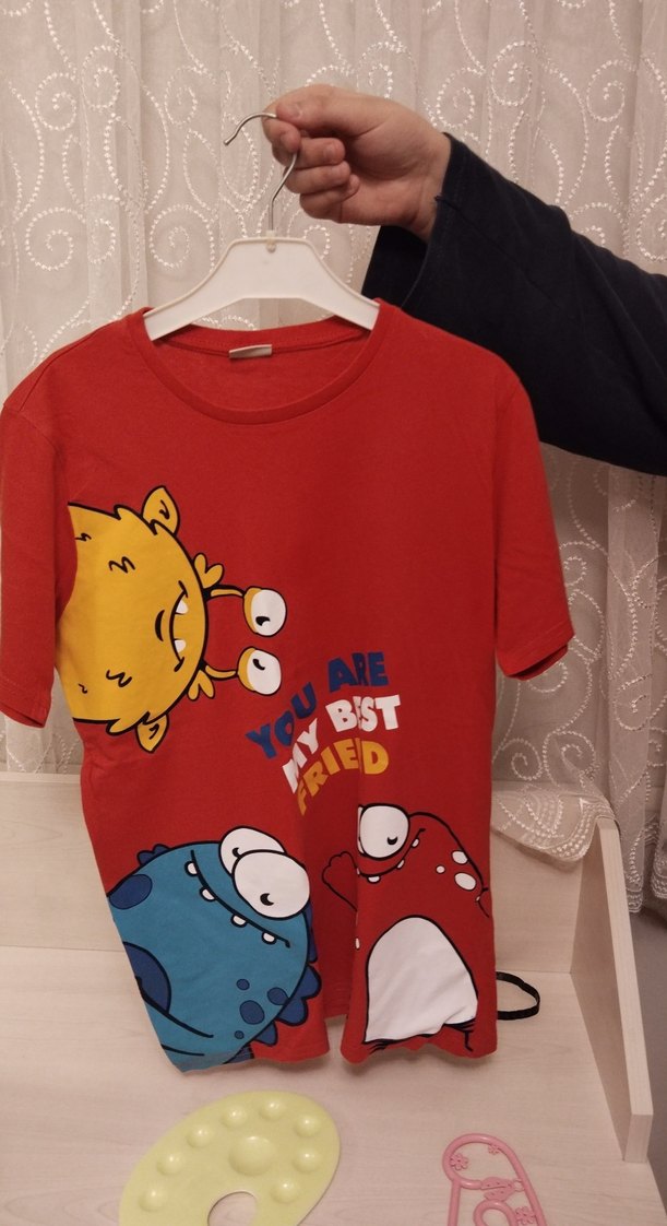 Erkek Çocuk Kısa Kollu Baskılı Kırmızı Tişört - Görsel 2