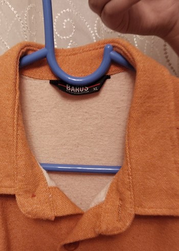 Turuncu Düğmeli Uzun Kollu Erkek Gömlek - Görsel 6