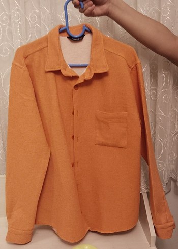 Turuncu Düğmeli Uzun Kollu Erkek Gömlek - Görsel 4