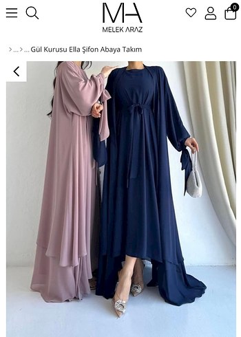 Şifon Abaya Takım