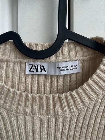 Zara Zara bej rengi triko top kazak