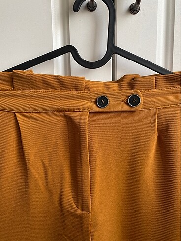 Pull&bear düz kesim cigarette hardal pantolon - Görsel 4