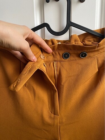 Pull&bear düz kesim cigarette hardal pantolon - Görsel 6