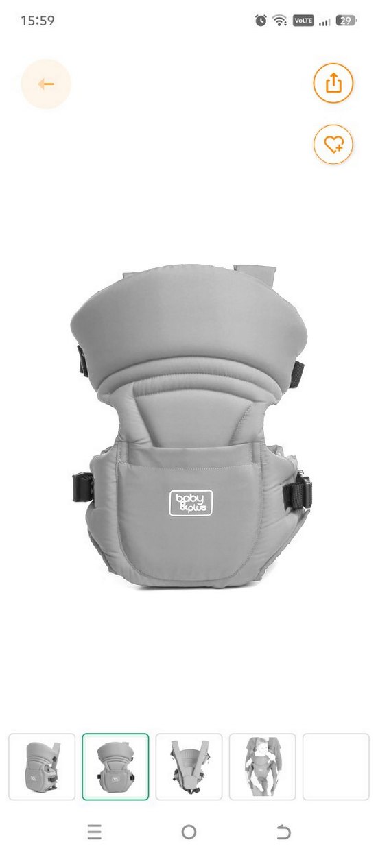 Gri Bebek Taşıyıcı Kanguru - Görsel 2