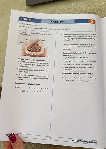  Beden Apotemi ayt biyoloji deneme 24 basım
