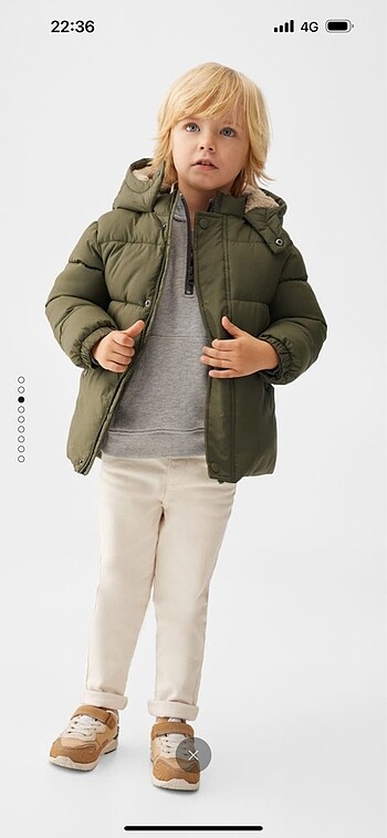 12-18 Ay Beden Astarlı kapitone anorak mont