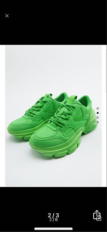Zara yeşil spor ayakkabı sneaker