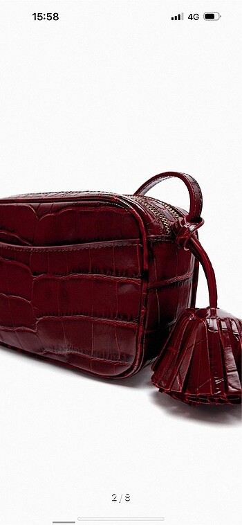 Zara Zara timsah derisi desenli askılı deri çanta