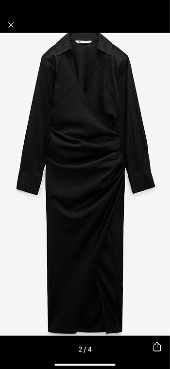 Zara Zara keten karışımlı drape elbise