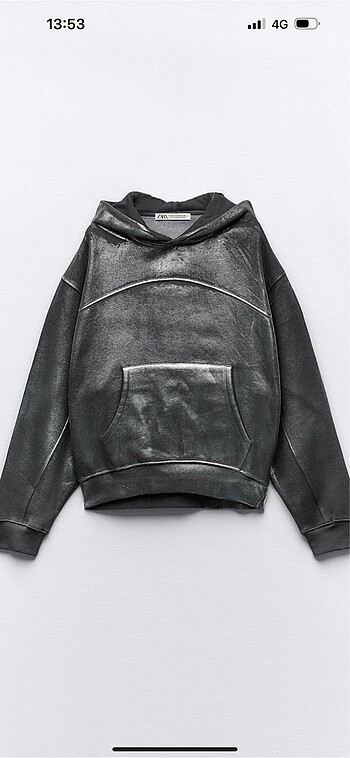 Zara metalik kapüşonlu sweatshirt