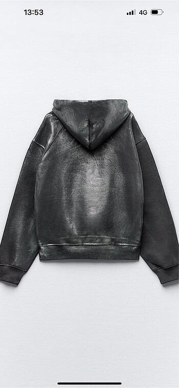 Zara metalik kapüşonlu sweatshirt - Görsel 2