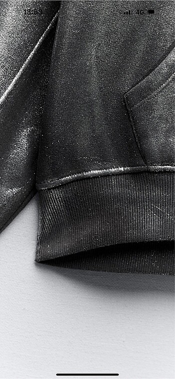 Zara metalik kapüşonlu sweatshirt - Görsel 8