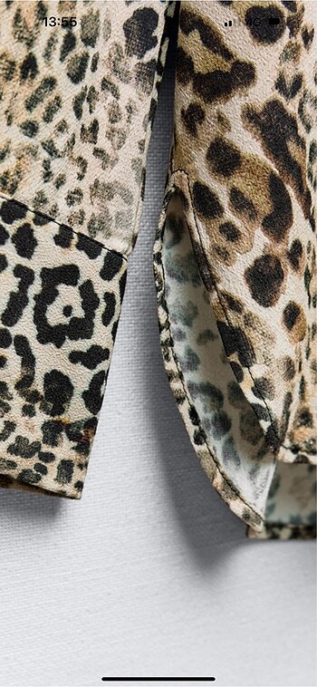 s Beden kahverengi Renk Zara braletli leopar desenli gömlek