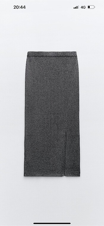 Zara gümüş parıltılı simli triko kalem etek - Görsel 6