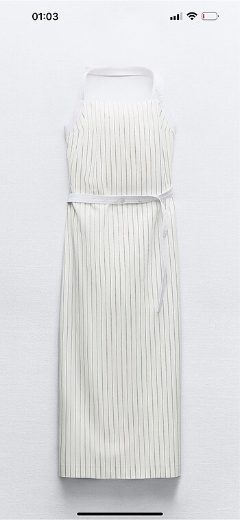 Zara halter yaka gabardin midi elbise - Görsel 6