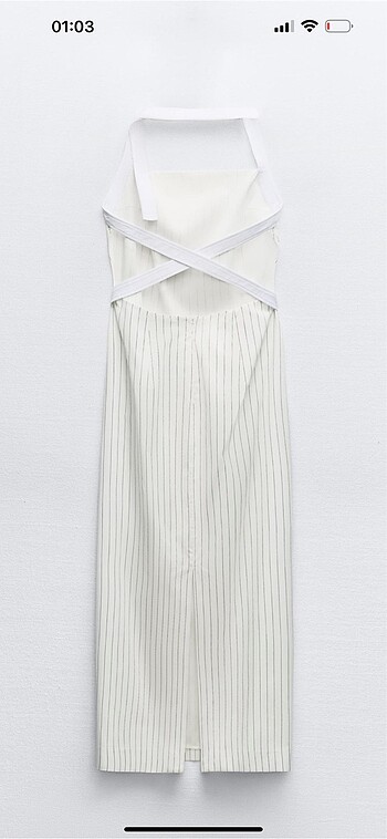 Zara halter yaka gabardin midi elbise - Görsel 7