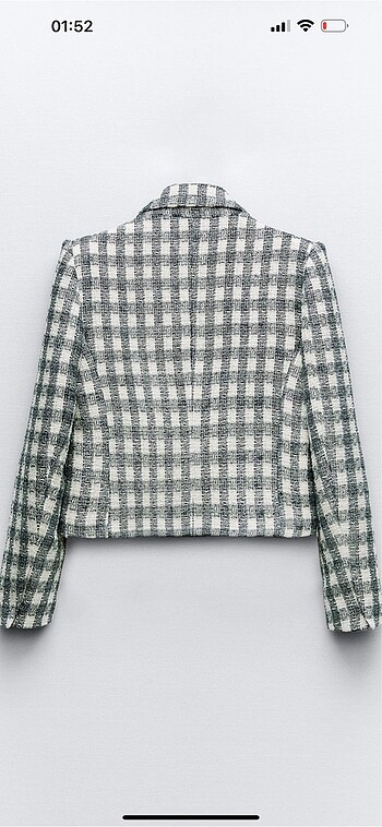 Zara parıltılı iplikli kareli blazer - Görsel 6