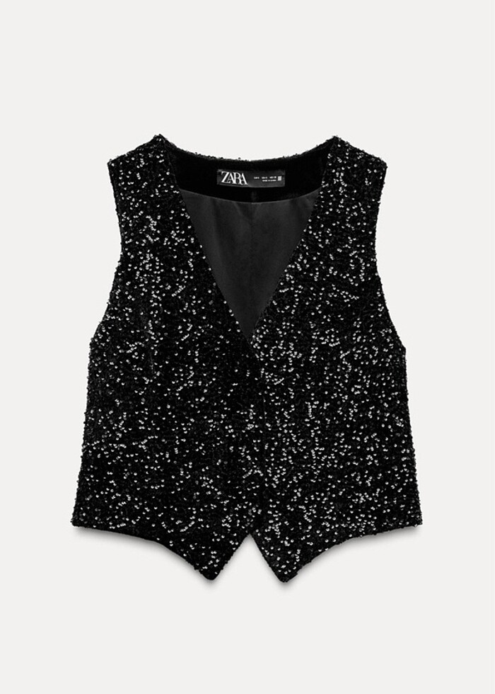 Zara pul payetli yelek - Görsel 3