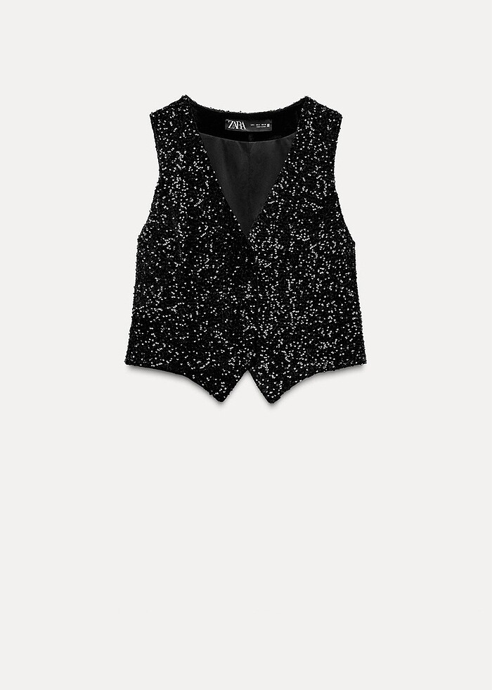 Zara pul payetli yelek - Görsel 4