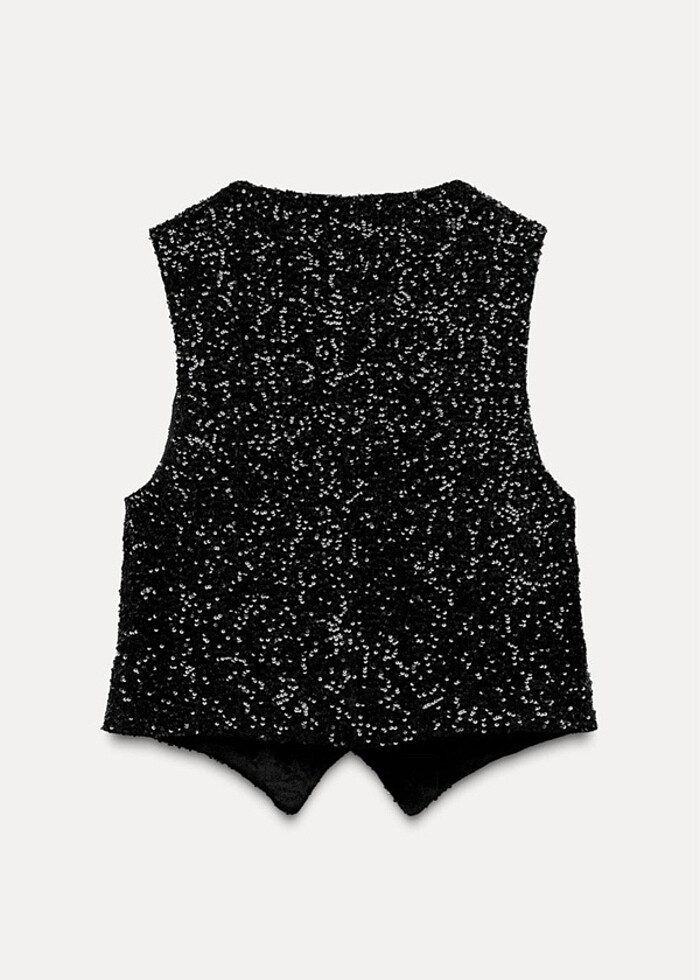 Zara pul payetli yelek - Görsel 5