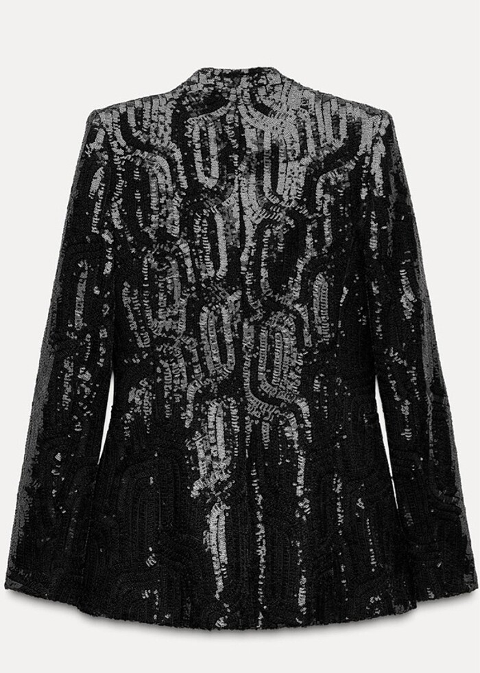 Zara payetli Blazer ceket - Görsel 4