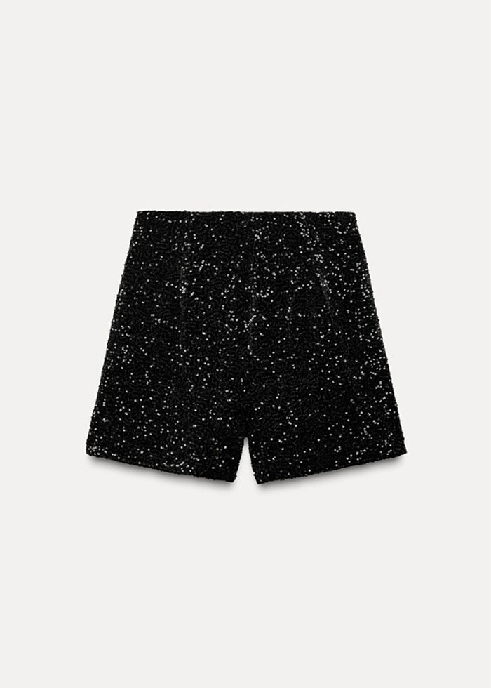 Pul payetli bermuda şort - Görsel 4