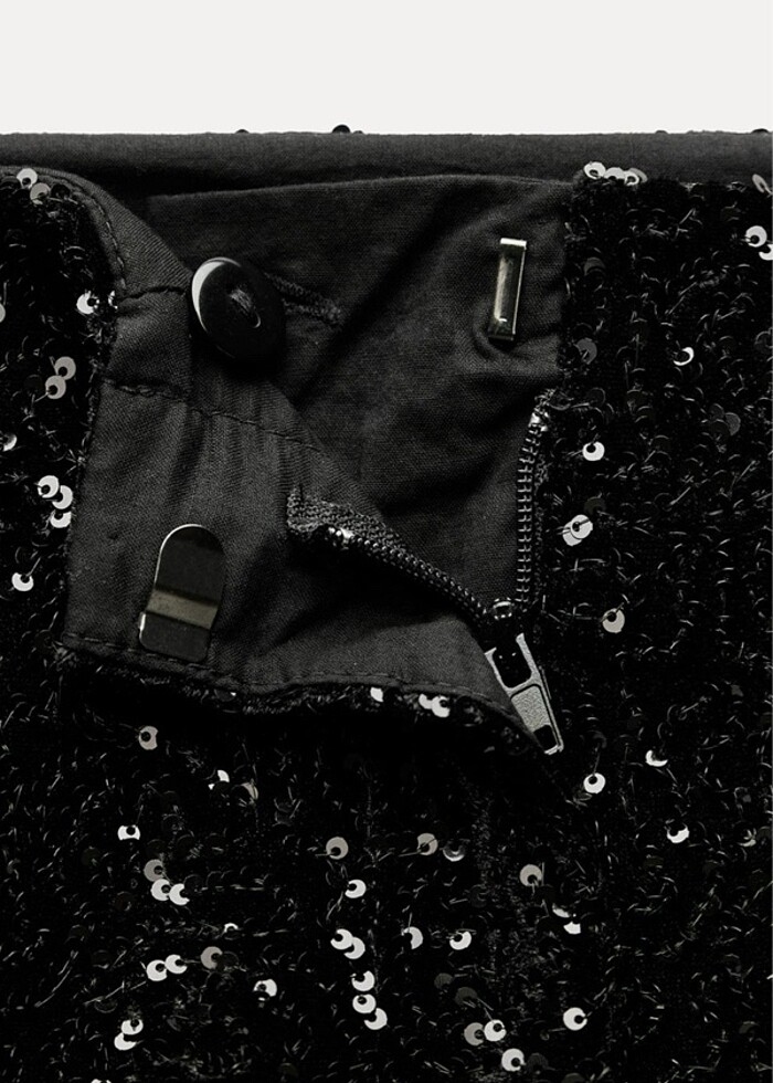 Pul payetli bermuda şort - Görsel 5