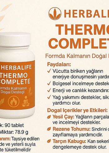 universal Beden Herbalife Thermo Complete Bölgesel İncelme Tableti