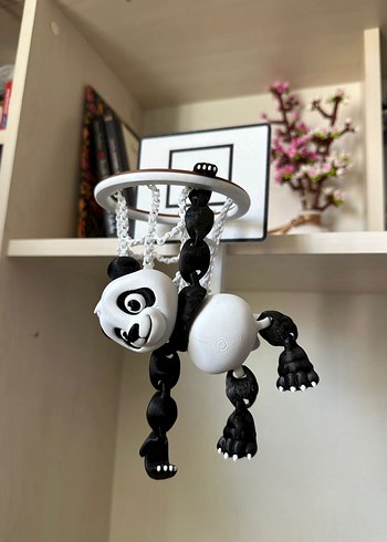 Beyaz-Siyah Hareketli Panda Figürü - Görsel 3