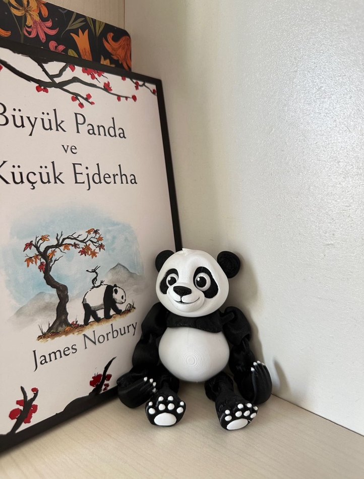 Beyaz-Siyah Hareketli Panda Figürü - Görsel 2