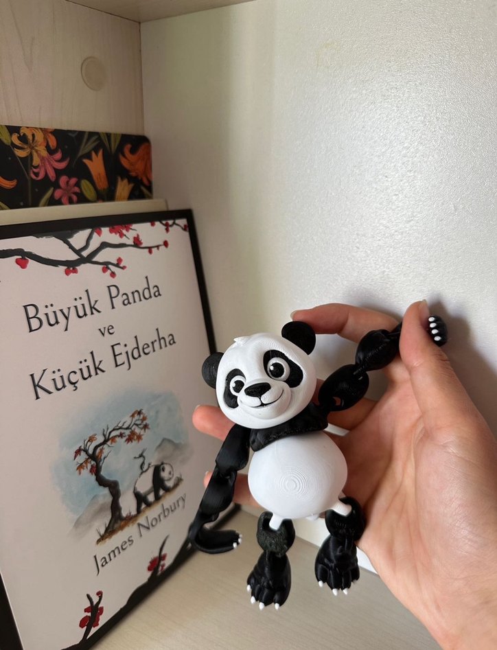 Beyaz-Siyah Hareketli Panda Figürü - Görsel 4