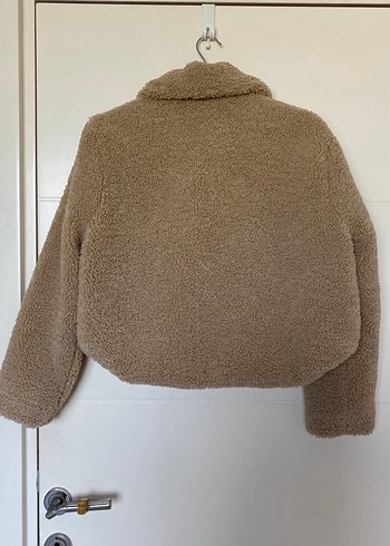 xs Beden Zara Bej Peluş Düğmeli Kadın Kısa Ceket