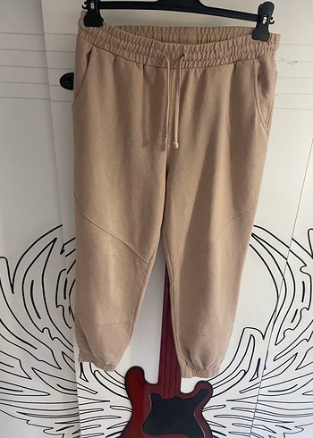 xl Beden Bej Kadın Spor lastik paça esofman