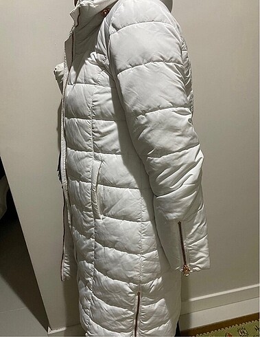 38 Beden beyaz Renk Koton Beyaz mont