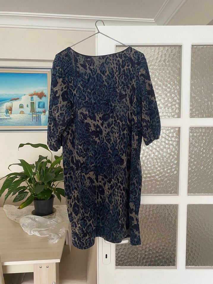 Zara midi boy leopar desenli salaş elbise - Görsel 2