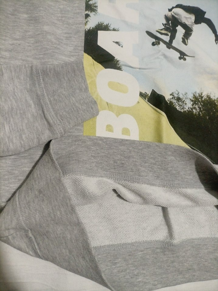 H&M Gri Melanj Bisiklet Yaka Sweatshirt — görsel 4/4