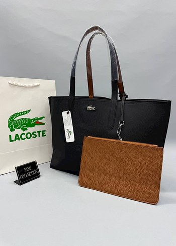 Beden beyaz Renk Lacoste Beyaz Deri Çift Taraflı Kadın Çanta (ölçü 31x47)