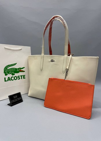 Beden Lacoste Beyaz Deri Çift Taraflı Kadın Çanta (ölçü 31x47)